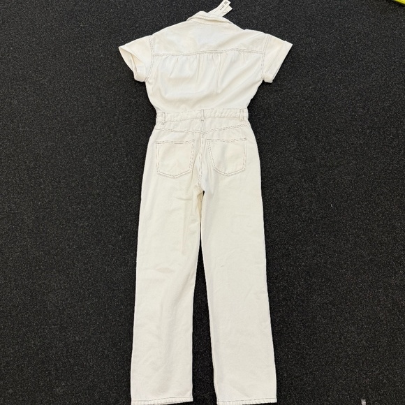 Zara White Denim Jumpsuit Size Medium (NWT) - Picture 7 of 7